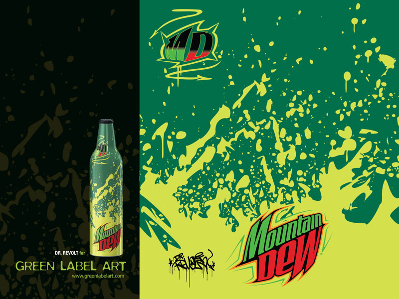 Mountain Dew Green Label Art Splish Splash