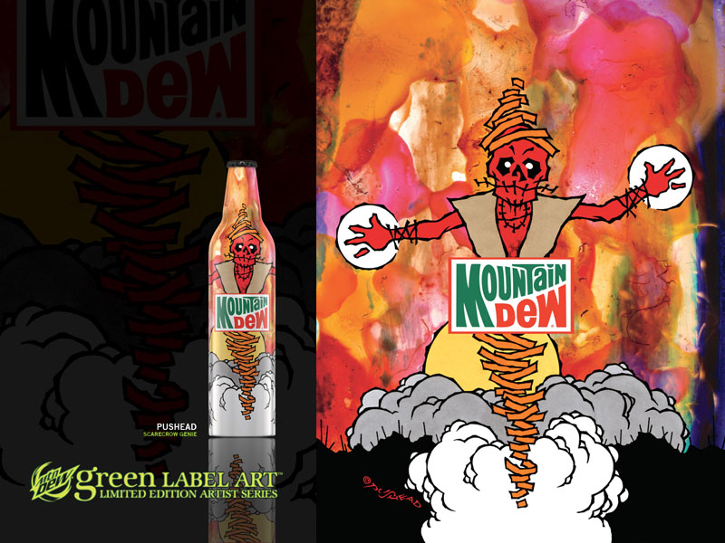 Mountain Dew Green Label Art ScareCrow Genie