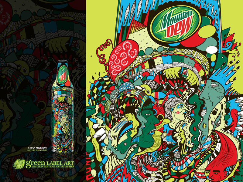 Mountain Dew Green Label Art Just Like Snowflakes