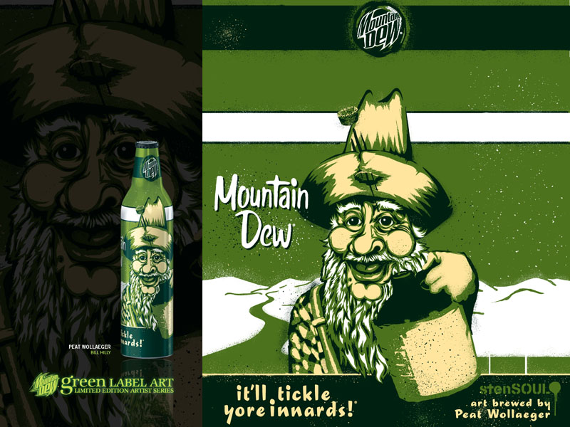 Mountain Dew Green Label Art Bill Hilly