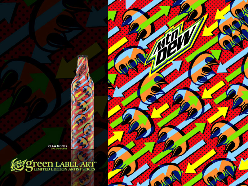 Mountain Dew Green Label Art Ups and Downs