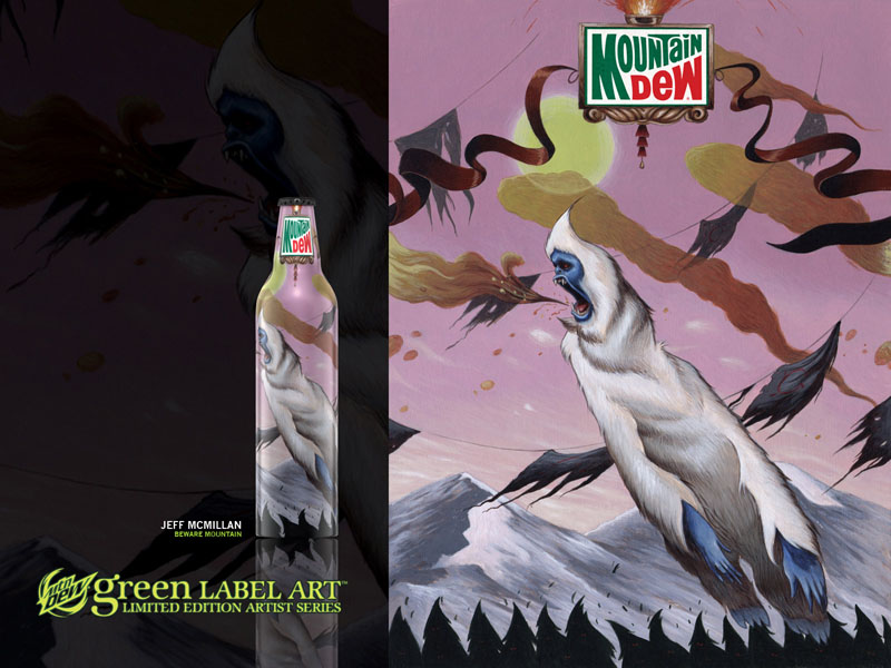 Mountain Dew Green Label Art Beware Mountain